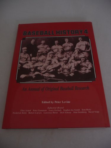 Stock image for The Baseball History, No. 4 : An Annual of Original Baseball Research for sale by Better World Books