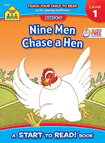 Beispielbild fr School Zone - Nine Men Chase a Hen, Start to Read! Book Level 1 - Ages 4 to 6, Rhyming, Early Reading, Vocabulary, Simple Sentence Structure, and More (School Zone Start to Read! Book Series) zum Verkauf von Gulf Coast Books