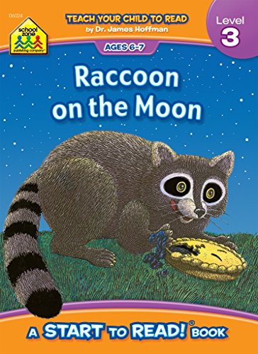 Stock image for School Zone - Raccoon on the Moon, Start to Read! Book Level 3 - Ages 6 to 7, Rhyming, Early Reading, Vocabulary, Simple Sentence Structure, and More (School Zone Start to Read! Book Series) for sale by Gulf Coast Books