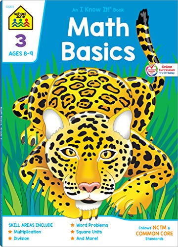 Beispielbild fr School Zone - Math Basics 3 Workbook - Ages 8 to 9, 3rd Grade, Common Core, Multiplication, Division, Word Problems, Place Value, Fractions, and More . Workbook Series) (Deluxe Edition 64-Page) zum Verkauf von Orion Tech