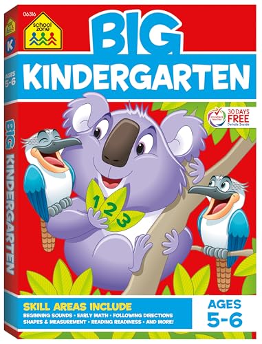 Beispielbild fr School Zone - Big Kindergarten Workbook - 320 Pages, Ages 5 to 6, Early Reading and Writing, Numbers 0-20, Basic Math, Matching, Story Order, and More (School Zone Big Workbook Series) zum Verkauf von Red's Corner LLC