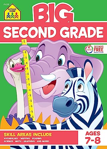 Stock image for School Zone - Big Second Grade Workbook - Ages 7 to 8, 2nd Grade, Word Problems, Reading Comprehension, Phonics, Math, Science, and More (School Zone Big Workbook Series) for sale by Your Online Bookstore
