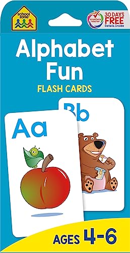 Stock image for School Zone - Alphabet Fun Flash Cards - Ages 4 to 6, Preschool to Kindergarten, ABCs, Uppercase and Lowercase Letters, Spelling, and More for sale by Books Unplugged