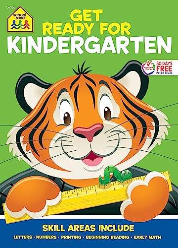Imagen de archivo de School Zone - Get Ready for Kindergarten Workbook - 256 Pages, Ages 5 to 6, Alphabet, ABCs, Letters, Tracing, Printing, Numbers 0-20, Early Math, Shapes, Patterns, Comparing, and More a la venta por ZBK Books