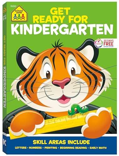 Stock image for School Zone - Get Ready for Kindergarten Workbook - 256 Pages, Ages 5 to 6, Alphabet, ABCs, Letters, Tracing, Printing, Numbers 0-20, Early Math, Shapes, Patterns, Comparing, and More for sale by SecondSale