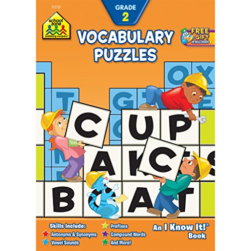 Stock image for School Zone - Vocabulary Puzzles Workbook - 32 Pages, Ages 6 to 7, 2nd Grade, Antonyms, Synonyms, Prefixes, Compound Words, and More (School Zone I Know It! Workbook Series) for sale by GF Books, Inc.