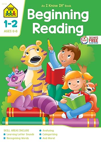 Stock image for School Zone - Beginning Reading Workbook - 32 Pages, Ages 6 to 8, 1st Grade, 2nd Grade, Beginning and Ending Sounds, Rhyming, Word Recognition, and More (School Zone I Know It!® Workbook Series) for sale by -OnTimeBooks-