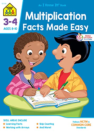 9780887437960: School Zone - Multiplication Facts Made Easy Workbook - 32 Pages, Ages 8 to 10, 3rd Grade, 4th Grade, Multiplication Tables, Factors, Common Core, and More (School Zone I Know It! Workbook Series)