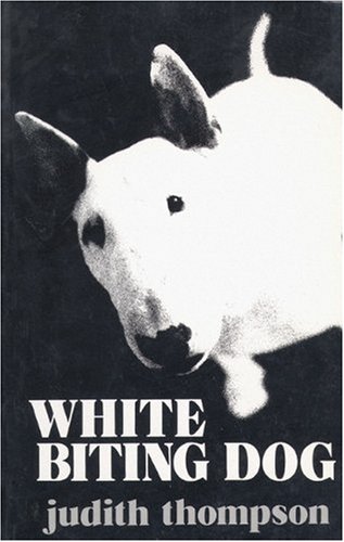 White Biting Dog