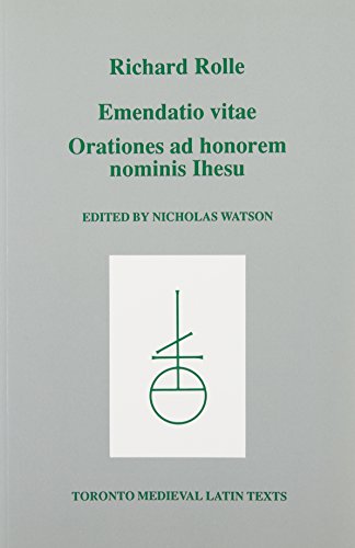 Stock image for Emendatio vitae (Toronto Medieval Latin Texts) for sale by David's Books