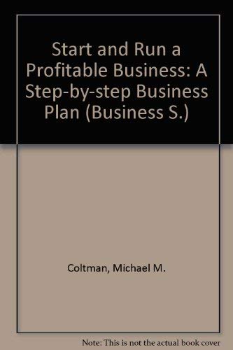 Stock image for Start & Run A Profitable Retail Business: A Step-By-Step Business Plan for sale by Hammonds Antiques & Books