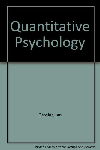 Stock image for Quantitative Psychology for sale by Housing Works Online Bookstore