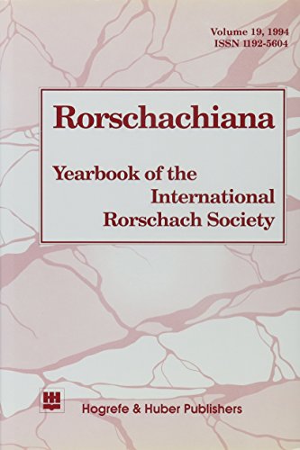 Imagen de archivo de Rorschachiana : Yearbook of the International Rorschach Society a la venta por Better World Books