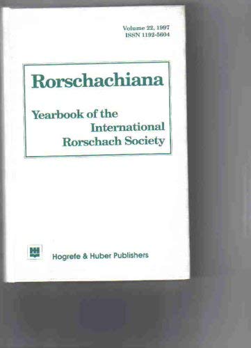 Imagen de archivo de Rorschachiana: Yearbook of the International Rorschach Society, Vol 22 (1997) (Rorschachiana) a la venta por Roundabout Books