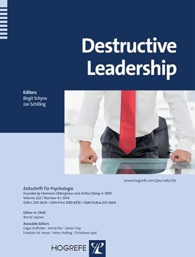 Stock image for Destructive Leadership: 222 (Zeitschrift fuer Psychologie) for sale by Bestsellersuk