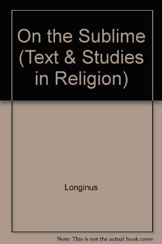 9780889465541: On the Sublime: Vol 21 (Text & Studies in Religion)