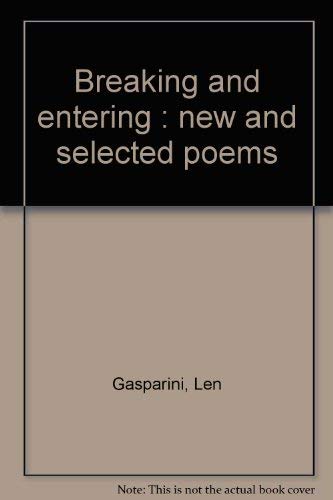 9780889621190: Breaking and entering : new and selected poems