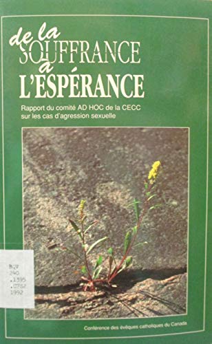 Stock image for De la souffrance a l'esperance : rapport du Comite ad hoc de la CECC sur les cas d'agression sexuelle for sale by Zubal-Books, Since 1961