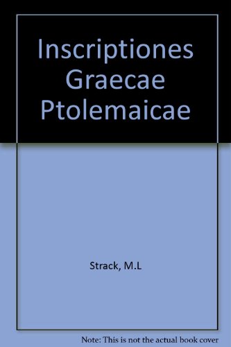 Beispielbild fr Inscriptiones Graecae Ptolemaicae zum Verkauf von Ammareal