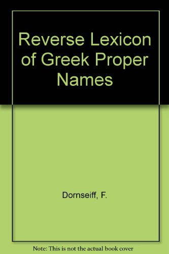 Reverse Lexicon of Greek Proper Names