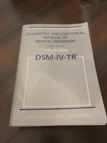 Beispielbild fr Diagnostic and Statistical Manual of Mental Disorders zum Verkauf von Better World Books
