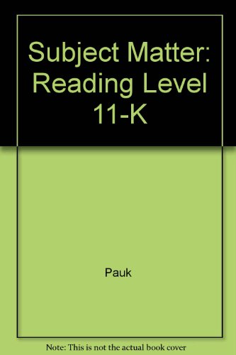 Single Skill: Subject Matter: Level 11/k (9780890613870) by Pauk