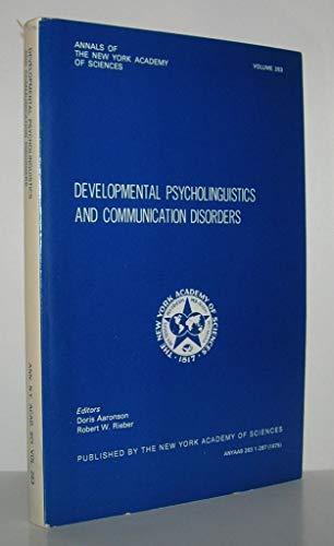 Stock image for Developmental Psycholinguistics and Communication Disorders (Annals of the New York Academy of Sciences, V. 263.) for sale by Wonder Book