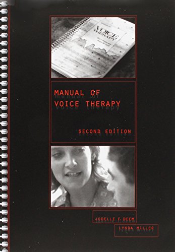 Beispielbild fr Manual of Voice Therapy zum Verkauf von Better World Books
