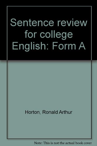 Beispielbild fr Sentence review for college English: Form A zum Verkauf von ThriftBooks-Dallas