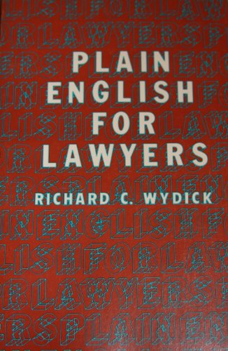 Beispielbild fr Plain English for lawyers zum Verkauf von Wonder Book