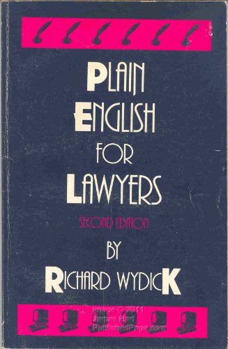 Imagen de archivo de Plain English for Lawyers a la venta por Table of Contents