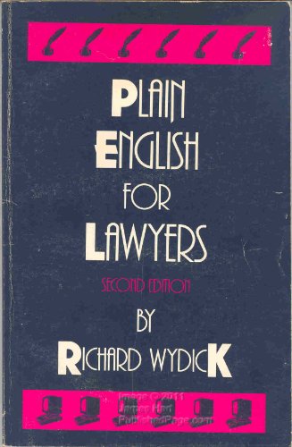 Stock image for Plain English for Lawyers for sale by Your Online Bookstore