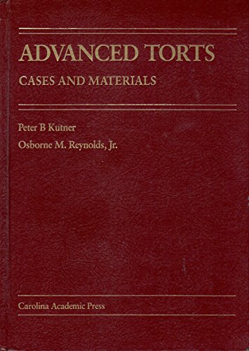 Imagen de archivo de Advanced Torts Cases and Materials 1990 a la venta por HPB-Red