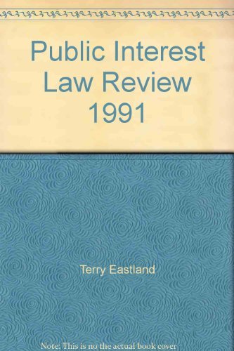Beispielbild fr Public Interest Law Review 1991 zum Verkauf von Wonder Book