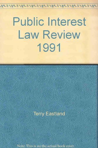 Stock image for Public Interest Law Review 1991 for sale by Wonder Book