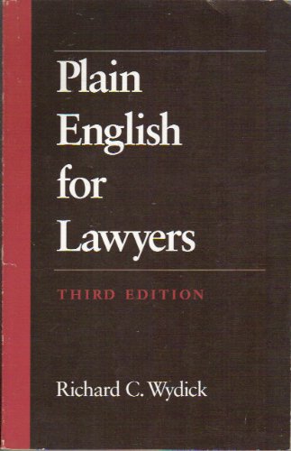 Beispielbild fr Plain English for Lawyers zum Verkauf von Wonder Book