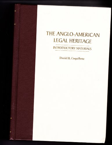 Stock image for The Anglo-American Legal Heritage: Introductory Materials for sale by HPB-Red