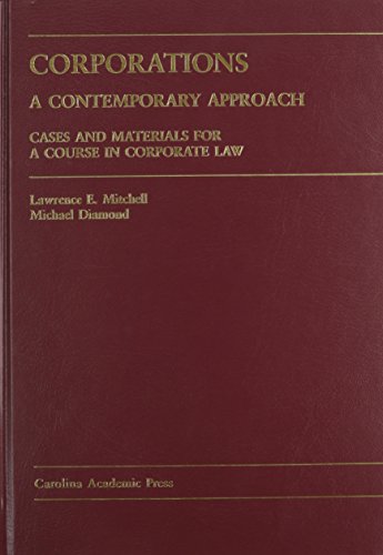 Beispielbild fr Corporations: A Contemporary Approach: Cases and Materials for a Course in Corporate Law zum Verkauf von BookHolders