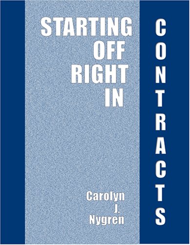 Imagen de archivo de Starting Off Right in Contracts a la venta por BooksRun