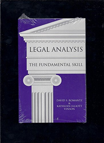Imagen de archivo de Legal Analysis : The Fundamental Skill a la venta por Better World Books