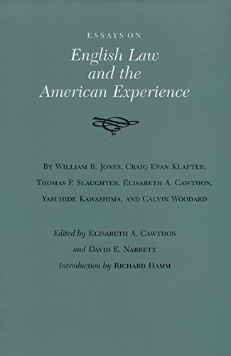 Essays on English Law and the American Experience (Volume 27) (Walter Prescott Webb Memorial Lect...