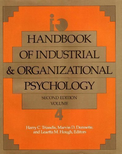 Handbook Of Industrial And Organizational Psychology By