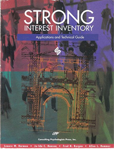 Stock image for Strong Interest Inventory : Applications and Technical Guide: Form T317 of the Strong Vocational Interest Blanks for sale by Better World Books