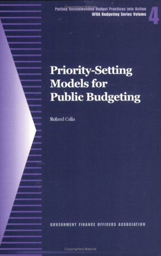 Stock image for Priority-Setting Models for Public Budgeting for sale by SecondSale