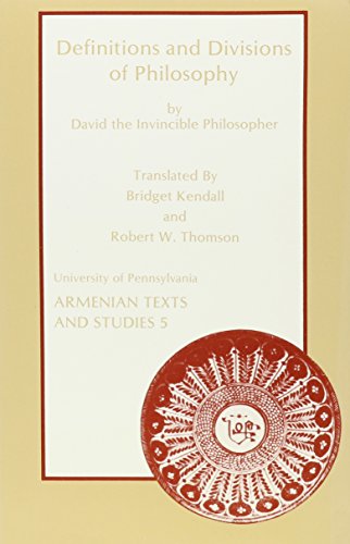 Imagen de archivo de Definitions and Divisions of Philosophy : By David the Invincible Philosopher a la venta por Better World Books