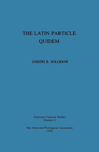Stock image for Latin Particle Quidem for sale by GreatBookPrices