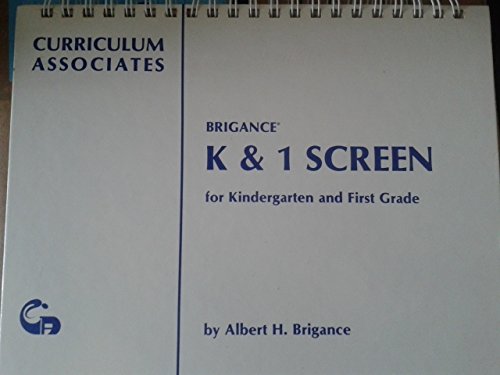 9780891876205: Brigance K & 1 screen for kindergarten and first grade