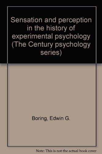 9780891974918: Sensation and Perception in the History of Experimental Psychology