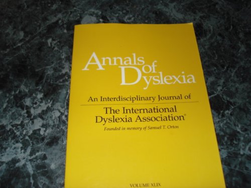 9780892140220: Annals of Dyslexia: 1999: 49