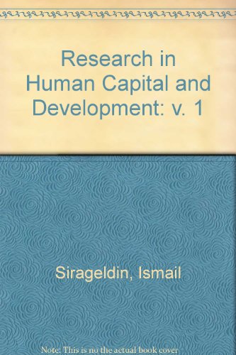 9780892320196: Research in Human Capital and Development: v. 1